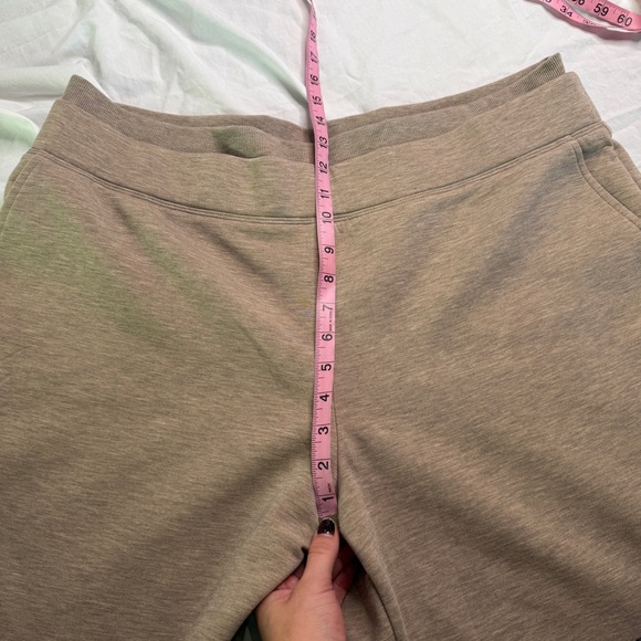 OGL FuzzLuxe Double Waistband Straight Leg Pants w/ Pockets 2XL | Heather Taupe - Picture 6 of 8